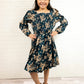 Teal floral dress