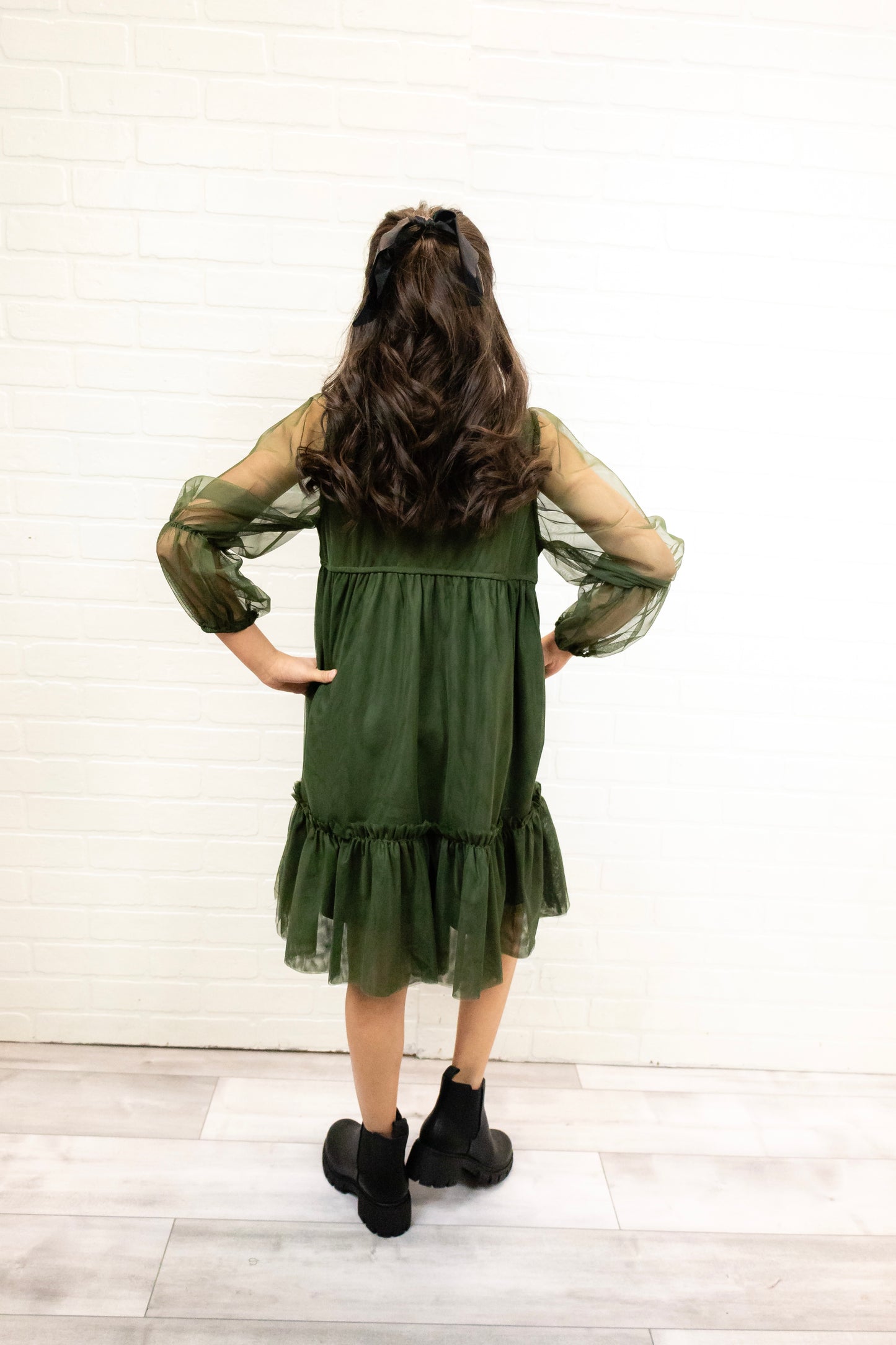 Green tulle dress